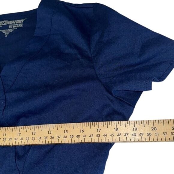 Greys Anatomy By Barco Womens Professional V-Neck Scrub Top Navy Blue Size M - Picture 6 of 7